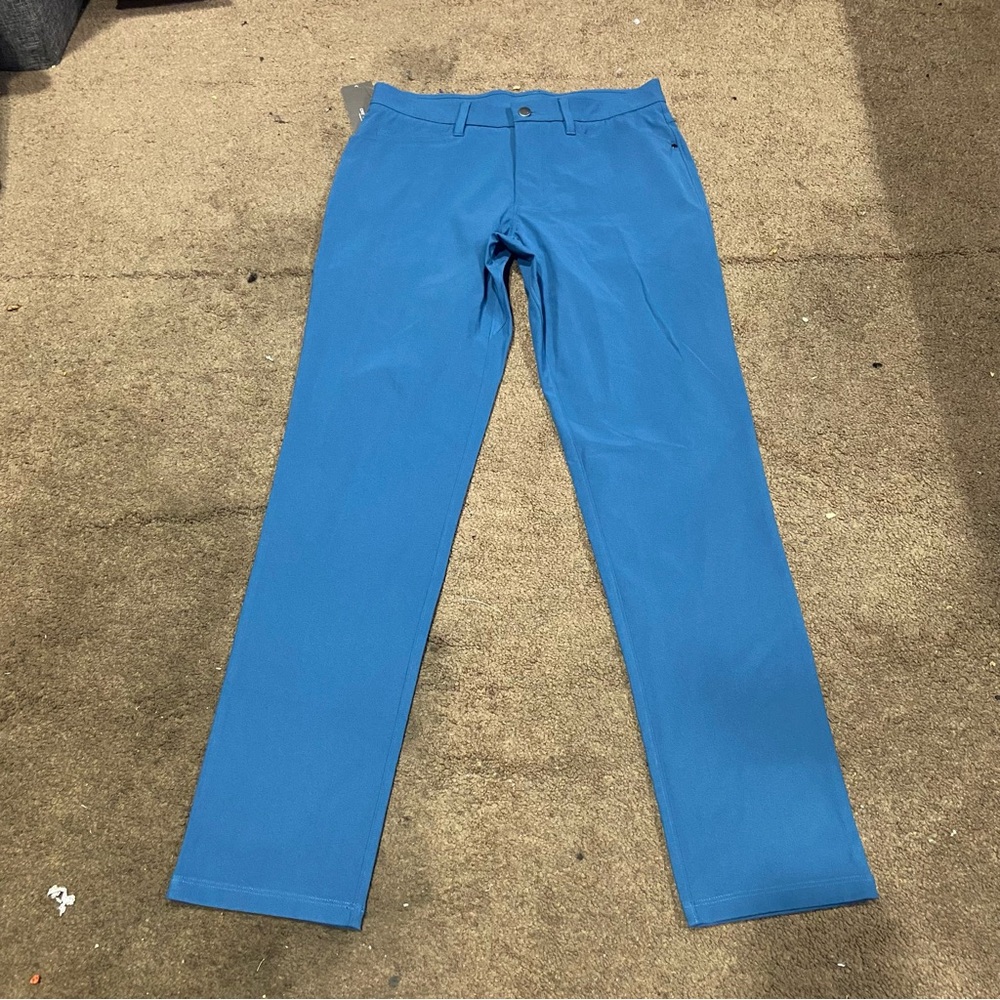 CRZ YOGA Men's Athletic Apparel Blue 5 Pocket Golf Pants Size 32W NWT